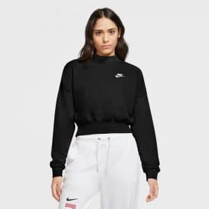 Sudadera Nike Essential cropped en color negro para mujer 