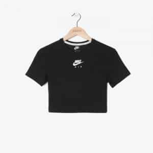 Camiseta Nike Air cropped negra, gris y blanca para mujer