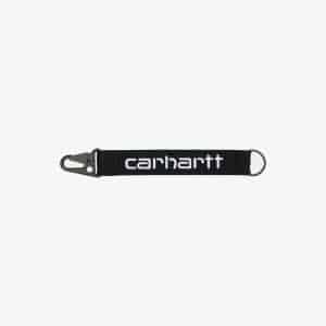Llavero Carhartt WIP Jaden negro con logo en blanco unisex 