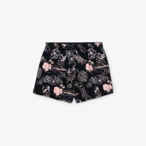 Shorts Carhartt Aruba negros con estampado de flores rosa, gris y blanco para mujer 