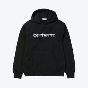 Sudadera Carhartt WIP negra con logo en blanco para hombre