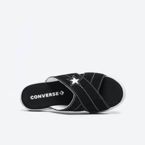 Chanclas de Converse One Star con plataforma negras y blancas para mujer 