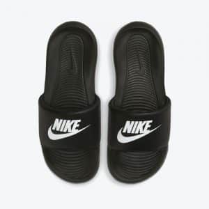 Chanclas de Nike Victory One en negro con logo en blanco para mujer 
