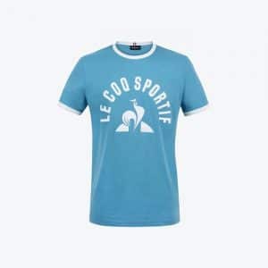 Camiseta Le Coq Sportif Número 3 azul con logo XXL en blanco para hombre