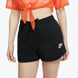 Shorts Nike negros con tejido sudadera para mujer